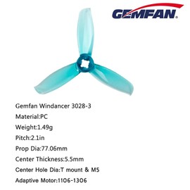 16Pcs Gemfan 3028 3inch Propeller 3-Blade PC Props 5mm Hole for 1106-1306 Motor FPV Racing Drone Multicolor Quadcopter