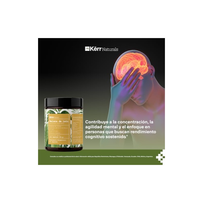 Kërr Naturals, Melena de León Extracto 1300 mg, 120 cápsulas