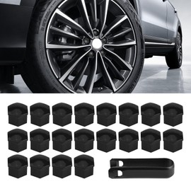 Lyxheth 20PCS Lug Nut Covers, Bolt Covers Caps, Auto Hub Screw Protector with Remover Tool, 19 mm Inner Hex Wheel Bolt Dust Caps Cover Decorative Car Accessories Universal for Most Cars (Black, 19mm)