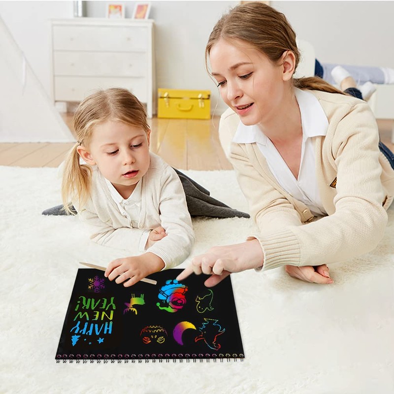I&Art Scratch Art Books for Kids Scratch Art Paper Rainbow