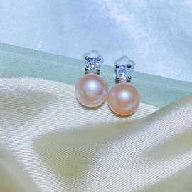 Women's Natural Freshwater Pearl Earrings, S925 Silver Post, Flower Motif, 18K Thick Gold Plating, Large, Swinging Design, Elegant, Fashionable, Hypoallergenic, Gift, Gift, Wedding, Dating, Party