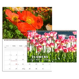 2025 Spiral-bound Wall Calendar (Flowers) - 12 Months Desktop/Wall Calendar/Planner (11x17)