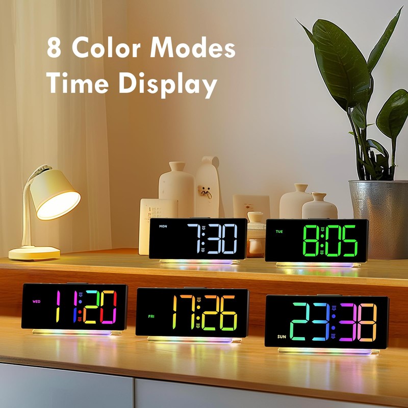 HERMIC Alarm Clock, Digital Alarm Clock Bedside for Kids Mains