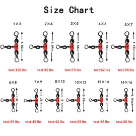 AGOOL Three 3 Way Fishing Swivels T-Shape Swivel - 60pcs Brass Barrel Triple Swivel Cross Line Fishing Tackle Fishing Line Connectors Tangle Free Tackle Equipment 20 lbs- 100 lbs