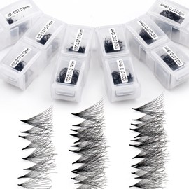 Premade Volume Fan for Lash-Artists and Salon: 1200 Handmade Fans, Loose Lash, Wend Lashes, SM0207, Black, 1200-10P, D, 9-20mm