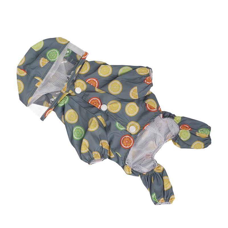 Dog Raincoat Hooded Reflective Windproof Breathable Lightweight Pet Rain Jacket