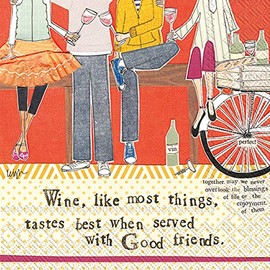 Boston International Premium Servilletas de papel para cóctel, 12,7 x 12,7 cm, vino con fritas