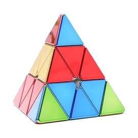 Willking ShengShou Legend Pyramid 3x3 Metallic Mirror Reflective Stickerless Cube Pyraminx Speed Cube 3x3