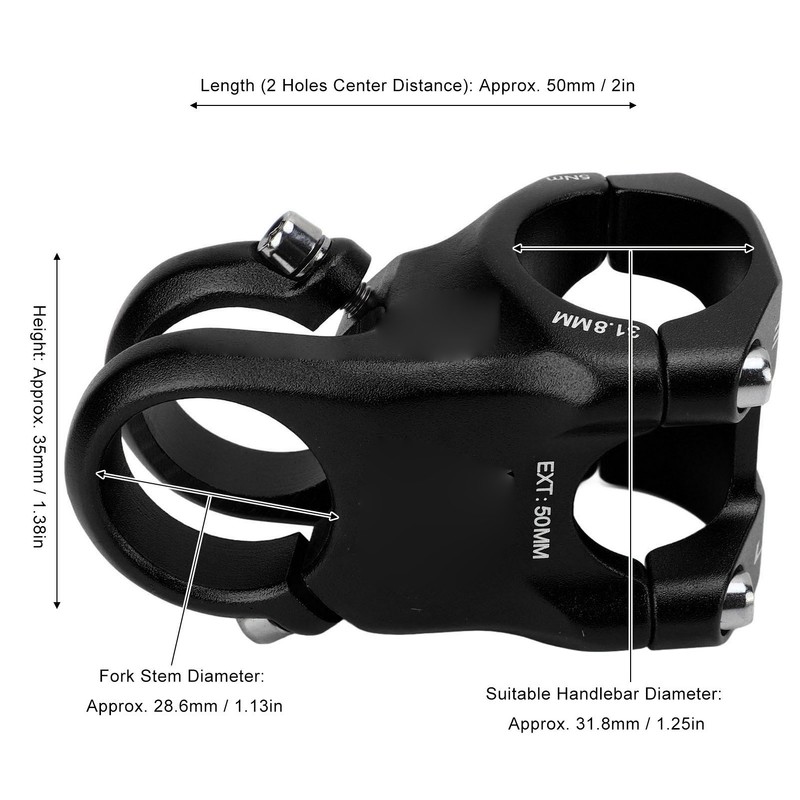 31.8mm Handlebar Stem 15 Degree Adjustment Aluminum Alloy Light Weight