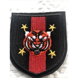 Unbranded Set Of 2 Roaring Tiger Red Black Stripe Patches