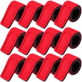 Sumind 12 Pcs Fishing Rod Straps Ties, Fishing Pole Belts Stretchy Straps, Elastic Tackle Ties Cable Holders Fit for Casting Rods, Spinning and Fly (Red)