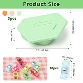 3Pcs Magnetic Seam Guide with Scale, Polygonal Strong Magnetic Gauge with 10 Fabric Quilting Clips, Seam Guide for Sewing Machine, Sewing Machine Quilting Accessories Tools, Universal Sewing Supplies