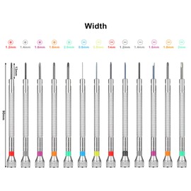 Chumia 13 Pieces Micro Precision Watch Screwdriver Set Jewelers Screwdriver Kit 0.6-2 mm with 13 Extra Replace Blades for Watch Eyeglasses Jewelry Work Electronics Repair