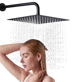 8 Pulgadas Cabeza de Ducha de Lluvia de Alta Presión,Regadera De Lujo Tipo Lluvia Con Brazos de Ducha de 30 cm ,Regadera Cuadrada De Acero Inoxidable,