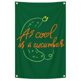 Funny Cucumber Tapestry 2x3 FT "As Cool as a Cucumber" Cool Atmosphere, Abstract Art Design, Decoration For Bedrooms, Study Rooms, Offices, Gardens, And Restaurants For Leisure Funny Tapestry