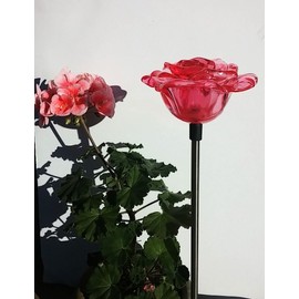 Beautiful Solar Red Rose Light , Flower Garden Stake Outdoor Yard Decor Landscape LED Lamp Lights, Great Gift