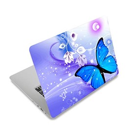 HEABPY Laptop Skin Sticker Decal,12" 13" 13.3" 14" 15" 15.4" 15.6 inch Laptop Skin Sticker Cover Art Decal Protector Notebook PC (Blue Butterfly)