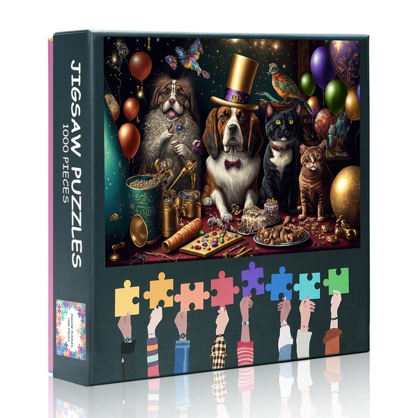 Party Animals Dog & Cat Puzzles for Adults 1000 Pieces-