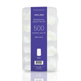 Jello Jello artificial nail tips 500p set, 1 piece, full tip natural / 젤로젤로 인조 네일 팁 500p 세트, 1개, 풀팁 내추럴