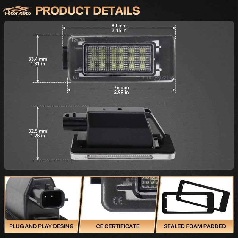 2PCS LED License Plate Light For 2019 2020 2021 2022