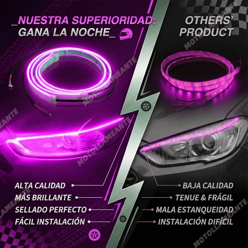 60cm Par Tira Led Drl Flexible Direccional Secuencial Auto