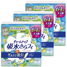 [Bulk Purchase] Charm Nap Absorbent, Smooth Feel, For Trace Amounts, Deodorizing, No Wings, 0.2 fl oz (5 cc, 17.5 cm), 192 Sheets (64 Sheets x 3 Packs) (Trace & Moisture Care, Urinary Leak Liner, Panty Liner Size) (For Those With Light Urine)