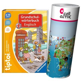 Ravensburger tiptoi® English Book Primary English Dictionary + Children Animals World Map Countries, Continents