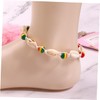 TEHAUX Wooden Beads Anklet Shell Chain for Women Knitted Ankle
