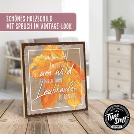 TypeStoff HS-01204 Wooden Sign with Saying - Joie de vivre - Vintage Look with Quote as a Gift and Decoration on the Theme of Age
