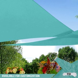 TANG Sunshades Depot 16'x16'x16' Equilateral Triangle Turquoise Waterproof 260 GSM Customize Order Sun Shade Sail Curved Edge for Patio Awning Garden Pergola Gazebo Backyard Deck Outdoor Facility