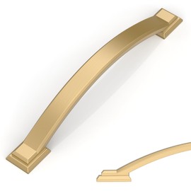 Amerdeco 10 Pack Champagne Bronze Cabinet Pulls 5 Inch(128mm) Hole Centers, Handles for Kitchen Cabinet Hardware, Arch Cabinet Handles for Bathroom Dresser Drawer Handles ZH0016…