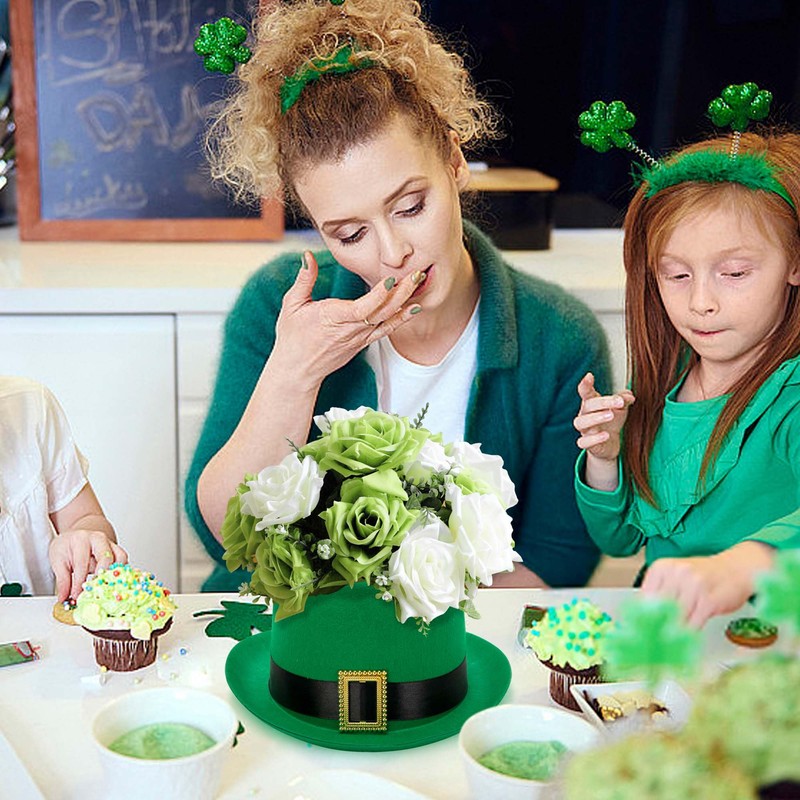 Watayo 2 Pack St. Patrick's Day Hat Flower Pot Set,