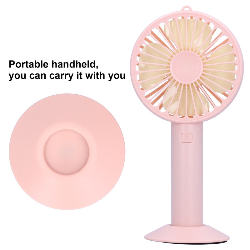 Handheld Electric Fan 4‑Blade 3‑Speed Adjustable USB Rechargeable Cooling Tool