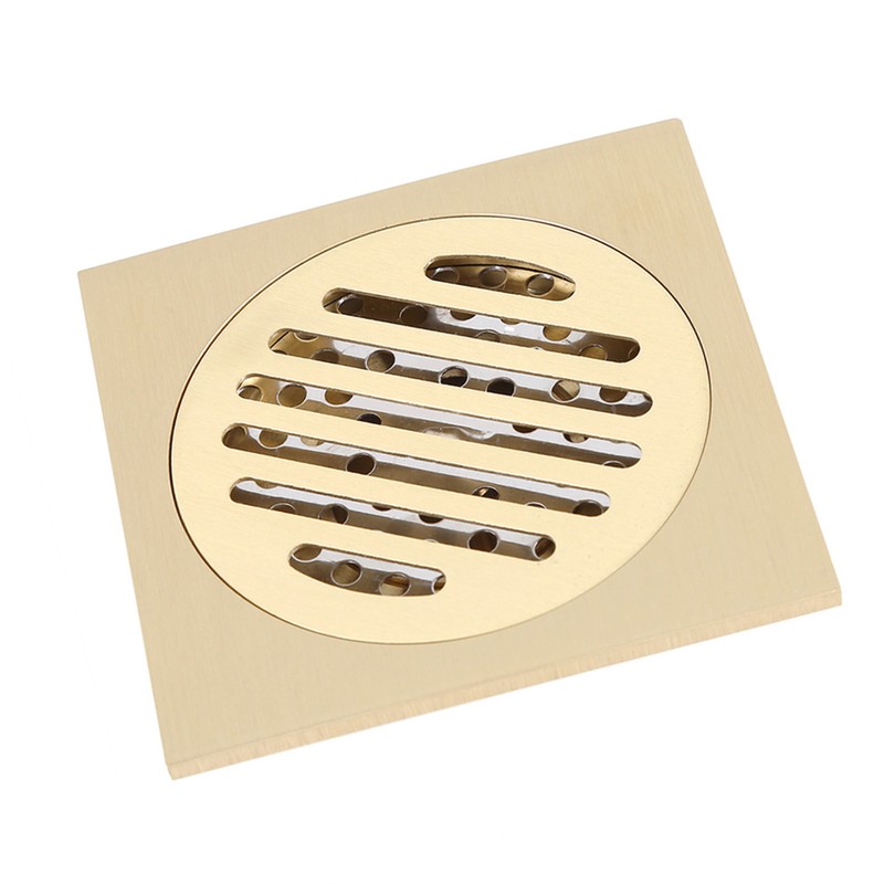 Square Floor Drain Bathroom Shower Waste Grate Brass Constructed Strainer
