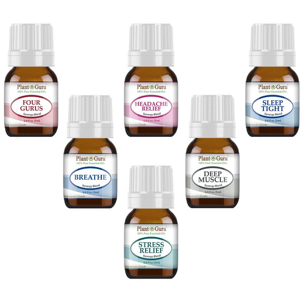 Essential Oil Blends Set 6 - 5 ml. 100% Pure Natural Therapeutic Grade Oils Lot