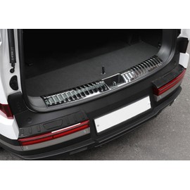 TERDARAY Rear Bumper Guard Cover Compatible with Hyundai Santa Fe 2024 2025 Inner and Outer Rear Trunk Bumper Cover Car Accessories Stainless Steel 3PC(Black Brushed Finish)