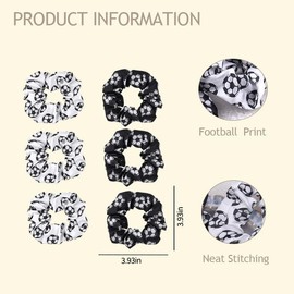 6 PCS Soccer Hair Scrunchies Football Hair Elastic Ties for Women Girls Silky Sport Scrunchy Soccer Player Gifts for Teams Coaches
