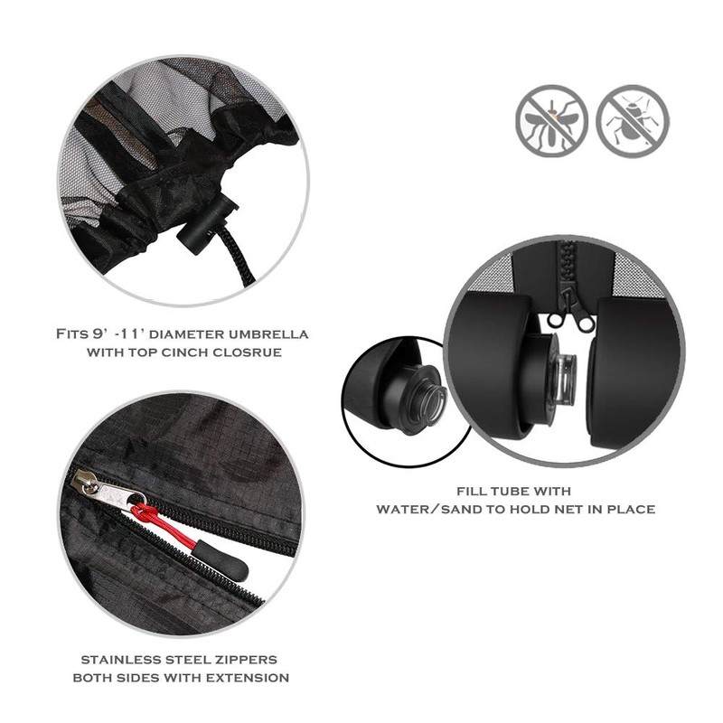 Umbrella Net, Fits 9-11 ft Umbrellas, Mosquito Netting Table Screen