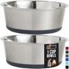 GORILLA GRIP Set of 2 Dog Bowls, Heavy Duty Metal
