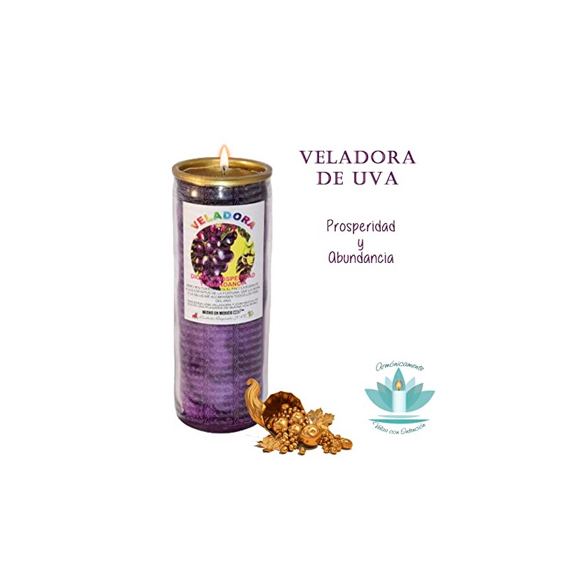 VELADORA DE UVA | ABUNDANCIA, PROSPERIDAD, EXITO, VELA AROMÁTICA DE