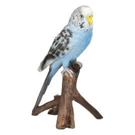 Figuren Shop GmbH Budgie Blue Garden Ornament - Lifelike Bird Figurine by HotAnt, 16.5 cm, Weatherproof & Hand Painted