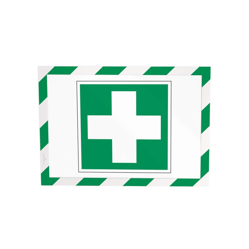 Durable Duraframe Security A4 Info Frame, Green/White (Pack of 2)