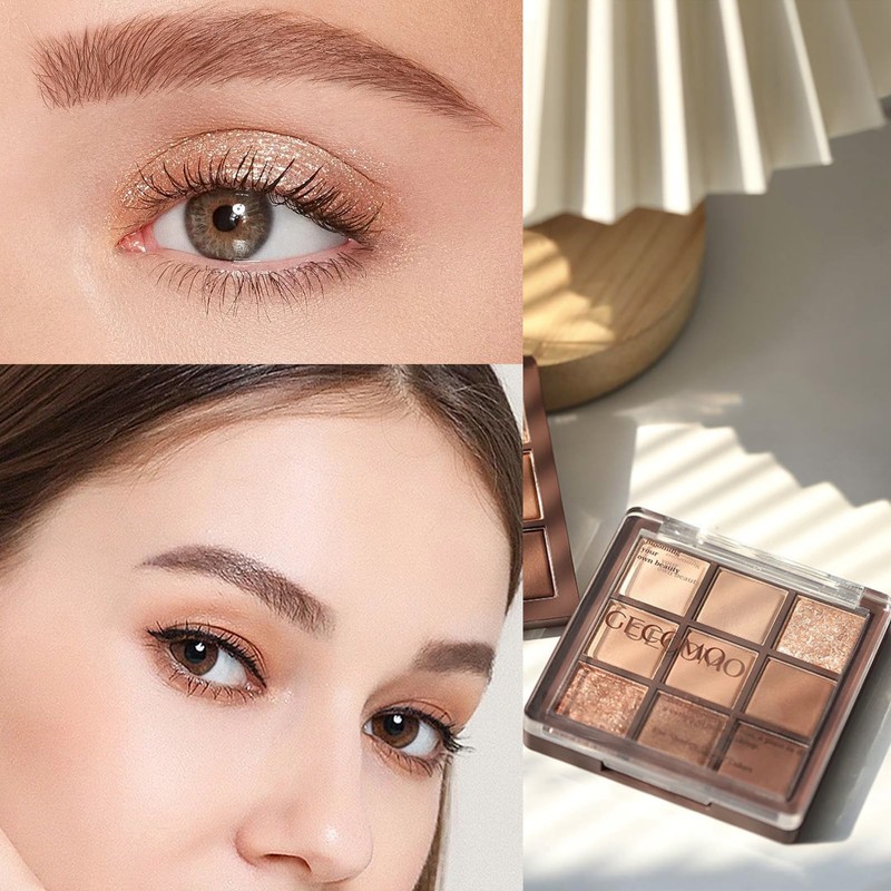 Brown Eyeshadow Palette, Matte Glitter Nude Cream Eye Shadow Palettes