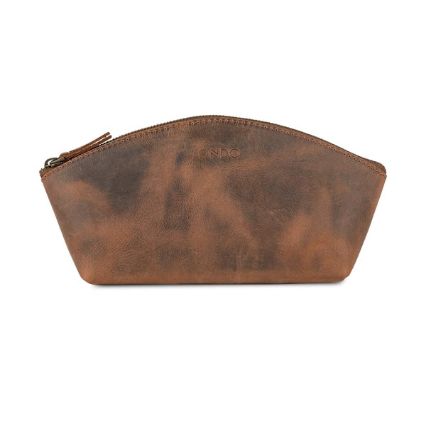 LONDO Genuine Leather Versatile Gondola Style Handbag - Cosmetic, Toiletry, Makeup, Shaving Organizer Bag - Dopp Kits - Unisex