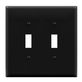 ENERLITES Double Light Wall, Toggle Switch Plate, 2-Gang Mid-Size 4.88" x 4.92", Unbreakable Polycarbonate Thermoplastic, UL Listed, 8812M-BK, Black
