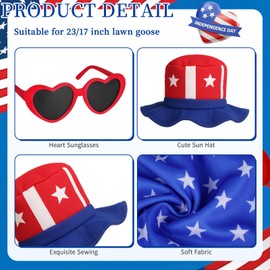 4th of July Bikini Porch Goose Outfit Summer Cute Goose Clothes Independence Day Geese Costume for Outdoor Garden Yard Decor