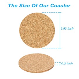 12 Pcs Cork Coaster for Drink , Absorbent Heat Resistant Reusable Tea or Coffee Coaster, Blank Coasters for Crafts,Warm Gifts Cork Coasters for Relatives and Friends.