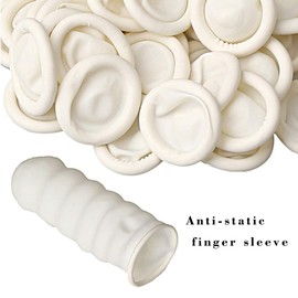 ZHIYE Finger Cot, approxi 150pcs Latex Anti-Static Finger Covers Finger Tip Rubber Protect Keeping Dressing Dry and Clean Disposable Finger Gloves White