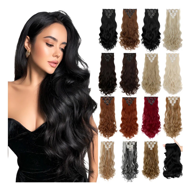 Clip En Extensiones De Cabello 8 Piezas De Cabeza Completa