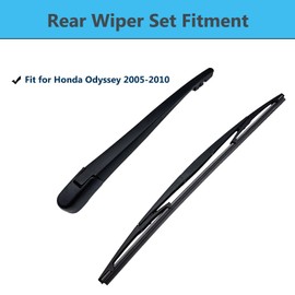 Rear Window Wiper Arm & Blade Replacement for Honda Odyssey 2005-2010 Rear Windshield Wiper Arm & Blade, Factory OE Style Rear Window Wiper Arm Blade Set, Replacement OEM: 76720-SHJ-A01